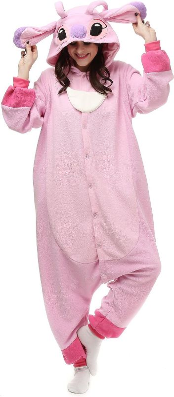 Photo 1 of Halloween Stitch Kigurumi Onesie Pajamas Costume Unisex Adult Pink LARGE