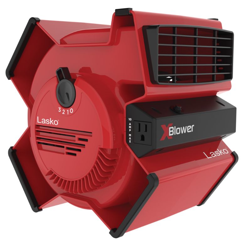 Photo 1 of Lasko 11" X-Blower Multi-Position Utility Blower Fan with USB Port, Red, X12900, New
