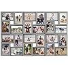 Photo 1 of J.M.Deco Collage Picture Frames for Wall 24 Slots, Large Photo Frame Gallery Puzzle Collage Wall Hanging for 4x6 Photo, Reunion Friends Family Memory - White