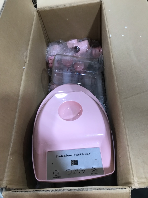 Photo 2 of Niuadage Professional Facial Steamer on Wheels,Ozone Facial Steamer,Timable Thermal Mist Face Steamer,Suitable for Personal,Beauty Salon Use of Skin Hydration Face Steamer,Pink