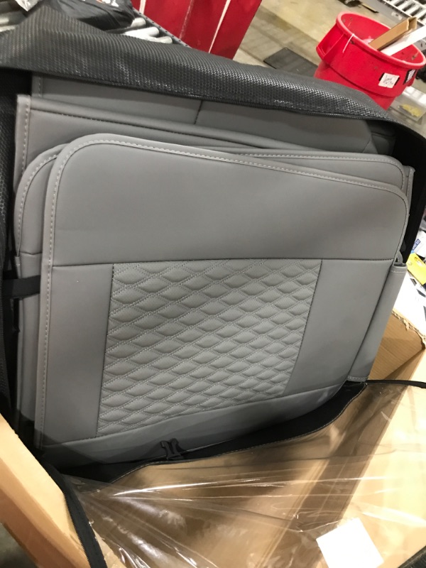 Photo 2 of Truckiipa Toyota Tundra Seat Covers, Full Coverage Luxury Car Seat Cover Waterproof Faux Leather Protector Pickup Truck Tundra Fit for 2007-2013 2022 2023 Tundra Crewmax(Full Set 5PCS/Gray) Full Set(2007-2013 Tundra) Gray
