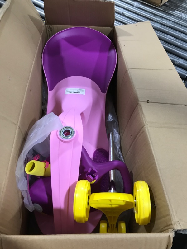 Photo 2 of Wiggle Car Ride On Toy – No Batteries, Gears or Pedals – Twist, Swivel, Go – Outdoor Ride Ons for Kids 3 Years and Up by Lil’ Rider (Pink and Purple) Pink/Purple