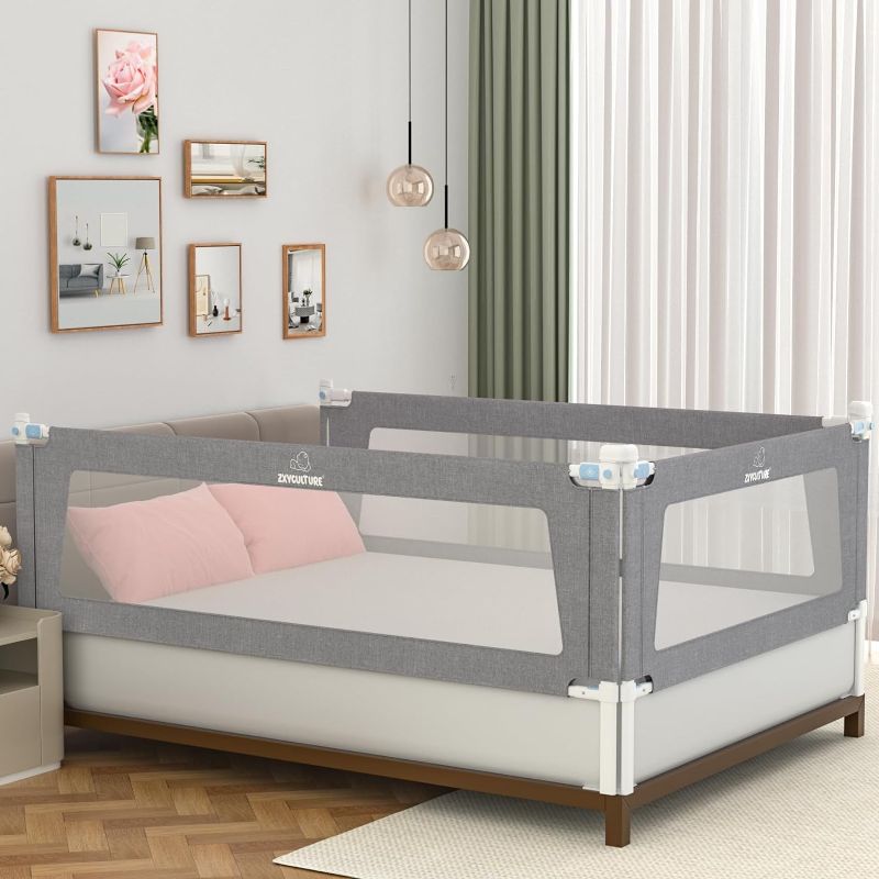 Photo 1 of Premium Bed Rail for Toddlers, Height Adjustable Toddler Bed Rails, Protective Baby Bed Rail Guard for Secure Sleep, Extra Tall Bed Rails for Queen King Full Twin Bed

