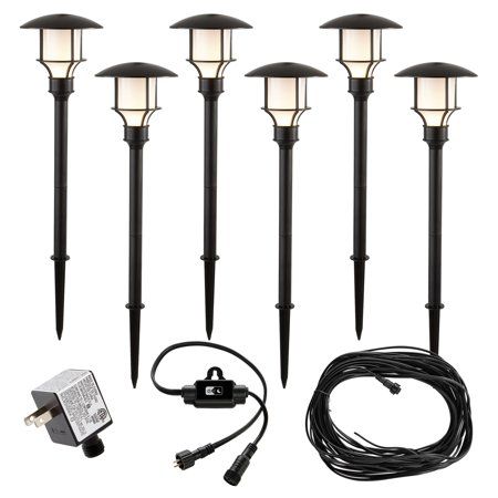 Photo 1 of Sterno Home Low Voltage Landscape Pathway Light 16 Lumen - LED Outdoor Garden Light with 6W Transformer (6 Pack)
