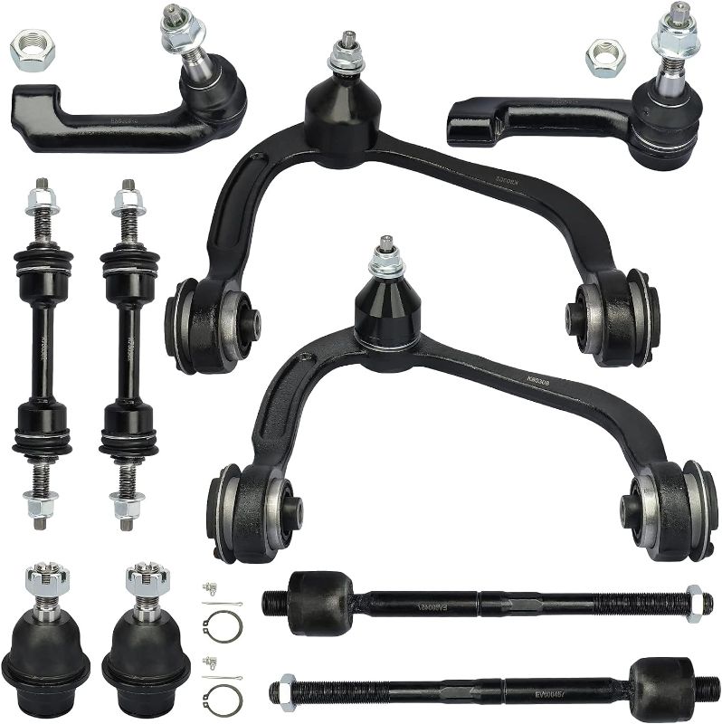 Photo 1 of 4WD Front Upper Control Arms For 2009-2014 for Ford F-150 [No Raptor Models], w/Ball Joints, Tie Rods, Sway Bars - 10pc Suspension Kit
