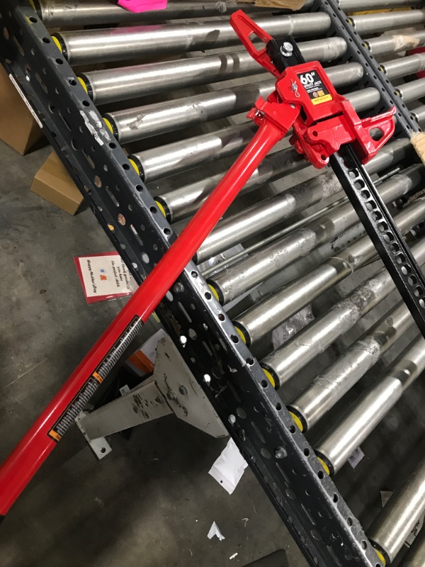 Photo 2 of 60-Inch High-Lift Ratchet Off-Road Utility Farm Jack, 6000 Pound/3 Ton Capacity in Red, Suitable for Farm, Automotive, Truck, Off-Road Vehicle, Jeep, SUV, and More. (60")