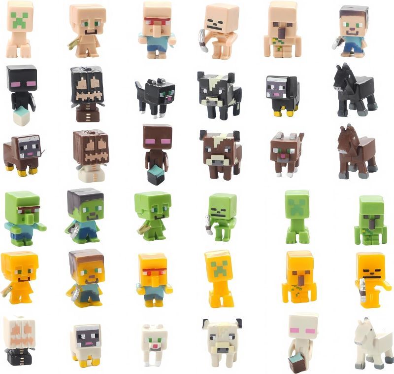 Photo 1 of Mini Miner Figures - 36 Pcs Action Figures Toys - Merch Figurines Set - Anime Figure Cake Topper Decoration for Game Fans - Collection Toys Birthday Party Supplies - Party Gift for Girls Boys Kids
