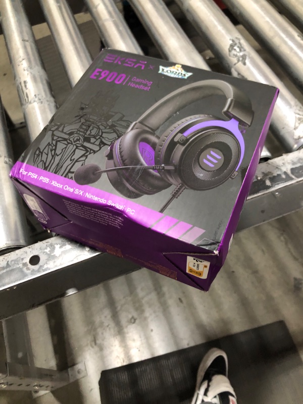 Photo 2 of EKSA E900 Headset with Microphone for PC, PS4,PS5, Xbox - Detachable Noise Canceling Mic, 3D Surround Sound, Comfort Sturdy, Wired Headphone for Gaming, Computer, Laptop, Switch, Handheld (3.5MM Jack) E900 Purple