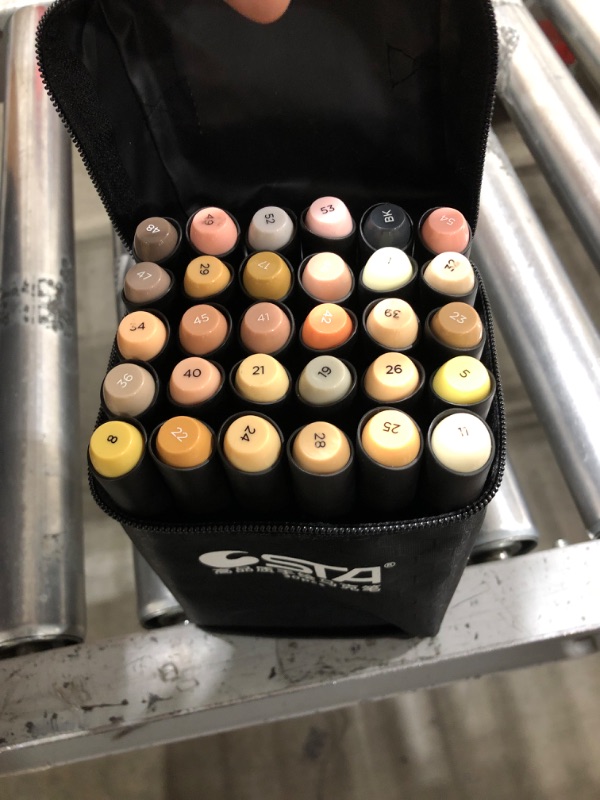 Photo 1 of Skin Tones Marker Pens Multi-Color Dual Tips Marker Pen Double Headed Alcohol Based Markers Painting Marker Pen Set Highlighter Pen with Carrying Case for Drawing, Coloring(30 Colors) 9000-30Colors