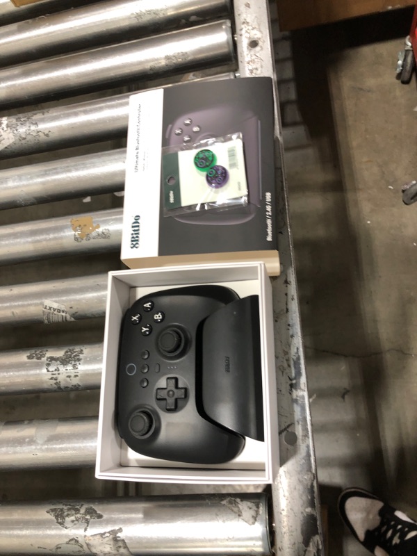 Photo 1 of 8Bitdo Ultimate Bluetooth Controller with Charging Dock, 2.4g Wireless Pro Gamepad with Back Buttons, Hall Joystick, Motion Controls and Turbo Function for Switch, Steam Deck & PC Windows (Black)