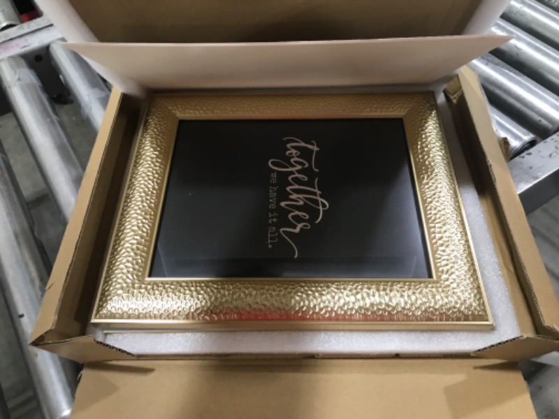 Photo 1 of ArtbyHannah 8x10 Inch 2 Pack Modern Gold Picture Frames Set with High Definition Glass for Table Top Display and Wall Mount Photo Frame for Wedding or Home Decoration and Mother's Day gifts Gold 01 8x10 Inch