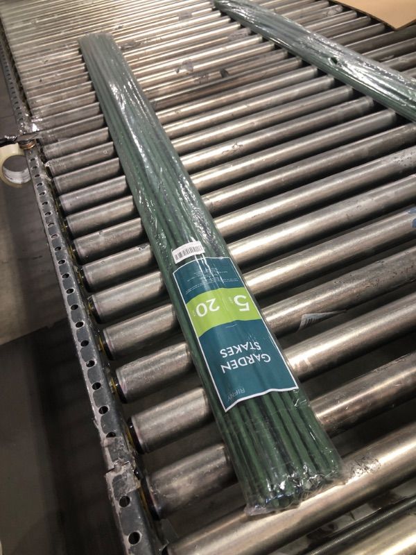 Photo 1 of Garden Stakes, RIFNY 60 Inches Steel Plant Stakes for Indoor Outdoor Growing Climbing Plants, Plant Sticks Support Tomato Cage Beans Potted (5FT, 20 PCS) 5FT-20 PCS Green