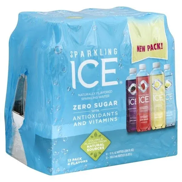 Photo 1 of Sparkling Ice Sparkling Water, Zero Sugar, 4 Flavors, 12 Pack - 12 pack, 17 fl oz bottles--- bestbby 12/17/2024