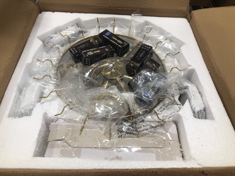 Photo 1 of 12-Light Gold Modern Crystal Chandelier, 3-Layers Ceiling Light for Living Room, Bulbs Included
