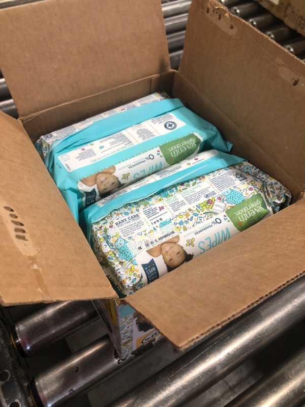 Photo 1 of Seventh Generation Baby Wipes, 384 count, Made for Sensitive Skin with Flip Top Dispenser,64 Count (Pack of 6)