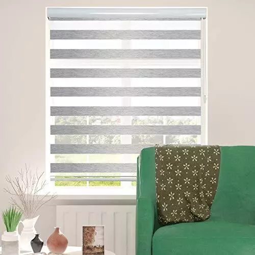 Photo 1 of Custom Size Zebra Shades Roller Window Shades Privacy Light Filtering Shades ...
