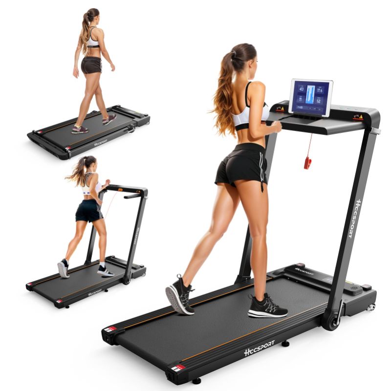 Photo 1 of Hccsport Treadmill with Incline, 3 in 1 Under Desk Treadmill Walking Pad with Removable Desk Workstation 