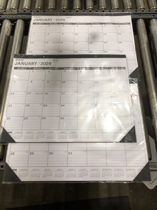 Photo 2 of (3 pack) 2024 Desk Calendar Large 22x17" Runs From January 2024-June 2025 (Black)