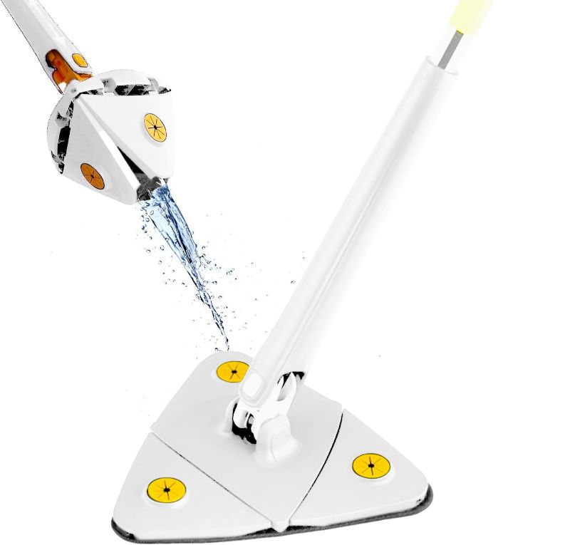 Photo 1 of DIUS Shine Triangle Mop - Adjustable Long Handle - 360° Rotatable Multi Purpose Cleaning Mop