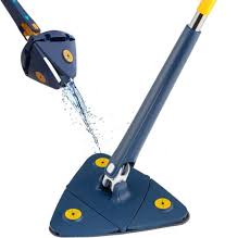 Photo 1 of DIUS Shine Triangle Mop - Adjustable Long Handle - 360° Rotatable Multi Purpose Cleaning Mop