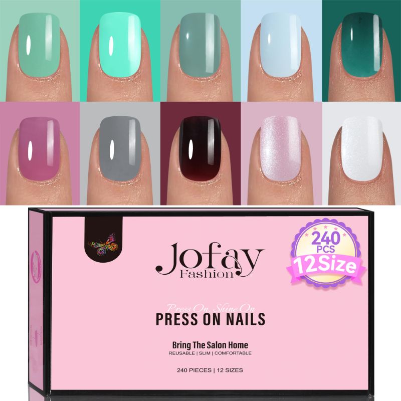Photo 1 of Press on Nails, Jofay Fashion False Nails Tips - Acrylic Nail Tips 10 Pack 240Pcs Nails Press on Acrylic nails Kit