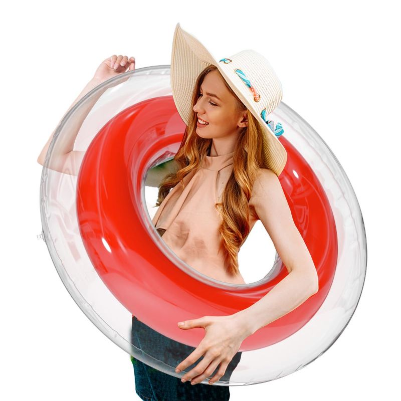 Photo 1 of Inflatable Pool Floats Rings - Swim Tubes Floaties (red)
