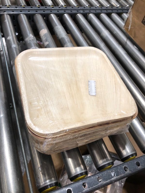 Photo 1 of 25 pc ECO SOUL 100% Compostable, Biodegradable, Disposable Palm Leaf Plates (10", Square) 