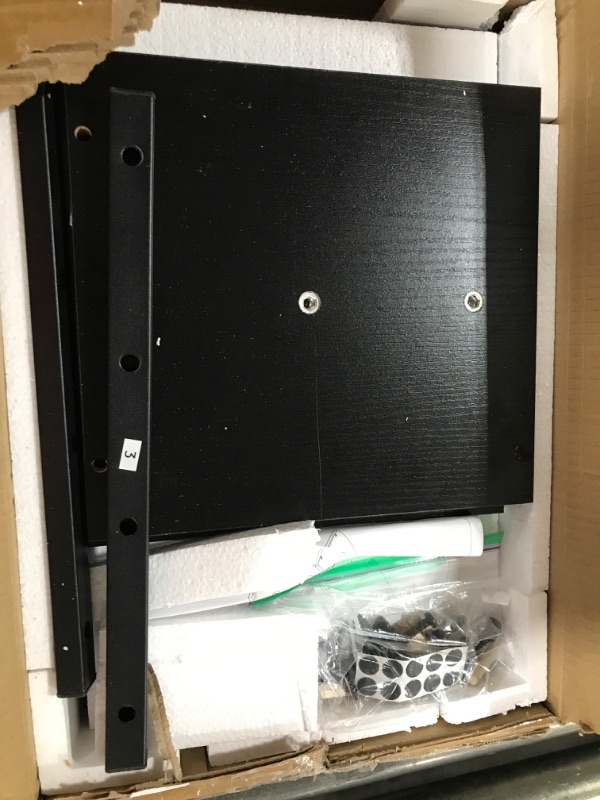 Photo 1 of TEAMIX 2 Tiers Wooden Desktop Monitor Stand Riser 20 Inch Printer Stand with Double Storage Small TV Riser Laptop Keyboard Holder Business Desk Organizer Shelf Black Bookshelf Black 2 tiers