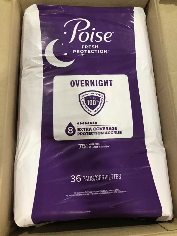 Photo 1 of Poise Incontinence Pads & Postpartum Incontinence Pads for Women Bundle: 4 Drop Moderate Absorbency, Regular Length 72 pads 