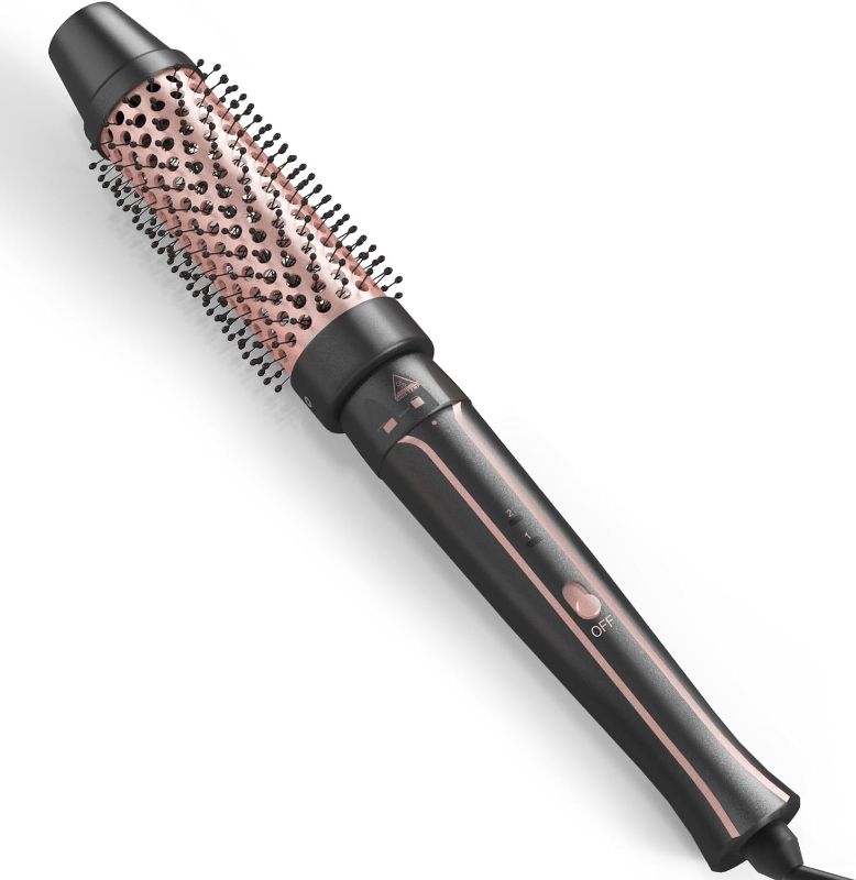 Photo 1 of Nimmu Thermal Brush, 1 1/2 inch Heated Round Brush Create Blowout Look & Natural Curls, Dual Voltage Ceramic Curling Iron with Detachable Brush Head Design for Easy Carrying, 30S Fast Heating
