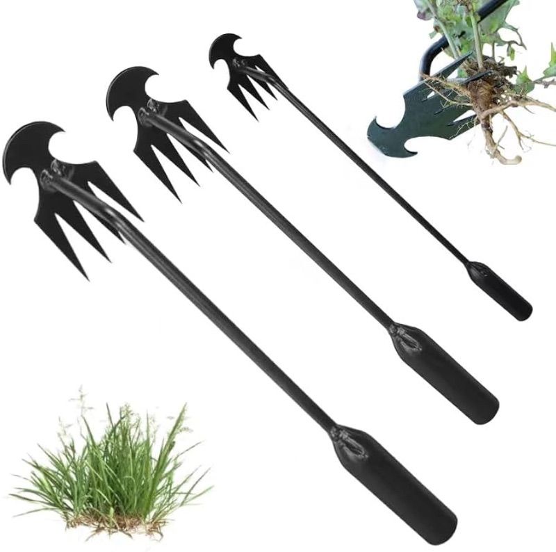 Photo 1 of Puller Tool, Weeding Artifact Uprooting Removal Tool, 4 Teethes Dual Purpose Manual Weeders, Multifunctional Tools for Garden Weeding (3PCS 20+16+12 in)