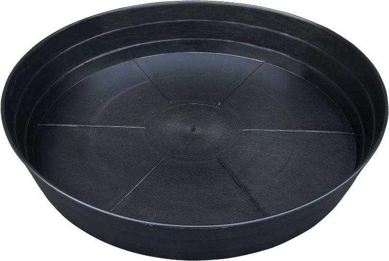 Photo 1 of 2 25 Inch Extra Large Planter Saucer, Extra-Deep 4.25 in Black Drip Trays for Flower Pot, Heavy Duty Drainage Tray Indoors No Holes, Plastic Plant Plate Water Catcher for Pots Base 19 20 21 22 in
