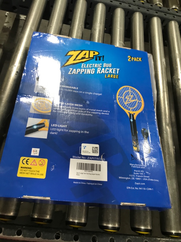 Photo 1 of Zap It! Bug Zapper Rechargeable Fly Zapper Racket, Electric Fly Swatter, Mosquito Zapper, 4,000 Volt, USB Charging Cable, 2 Pack