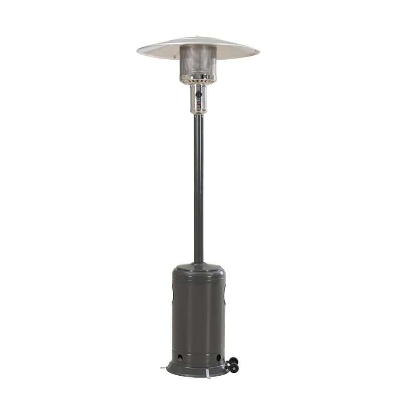 Photo 1 of Sunjoy 47,000 BTU Avanti Outdoor Portable Propane Heater for Patio and Garden with Safety Auto Shut Off Valve and Wheels, Gray