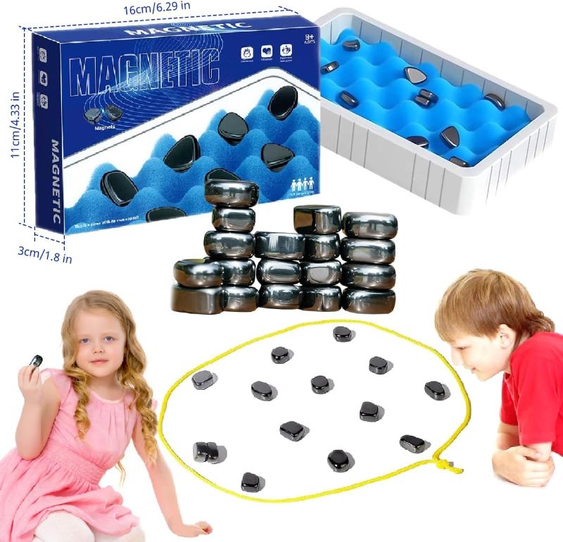 Photo 1 of *2Pack* Newest Magnetic Chess Game with Rocks, Magnetic Chess Set Battle Chess Board Games, Decompression/Puzzle Games, Family Holiday Games, Party Supplies for Kids&Adult (Spielseil-10) 