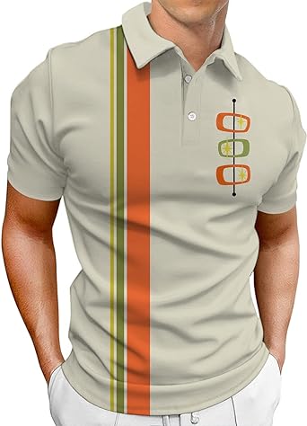 Photo 1 of QIVICIMA Mens Halloween Christmas Polo Shirt Casual Slim Fit Lapel Party Golf Shirts Santa Print Polo Print Tops XL