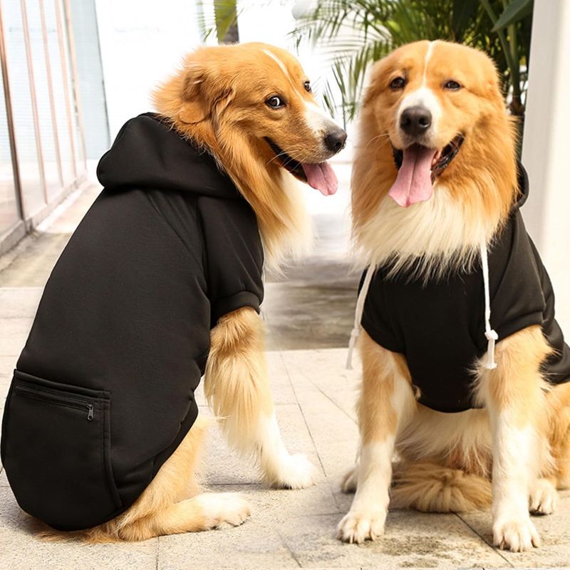 Photo 1 of Dog Hoodie Pet Clothes Dog Hoodies with Pocket Basic Hoodie Sweater for Small Medium Large Dogs Black 3XL
