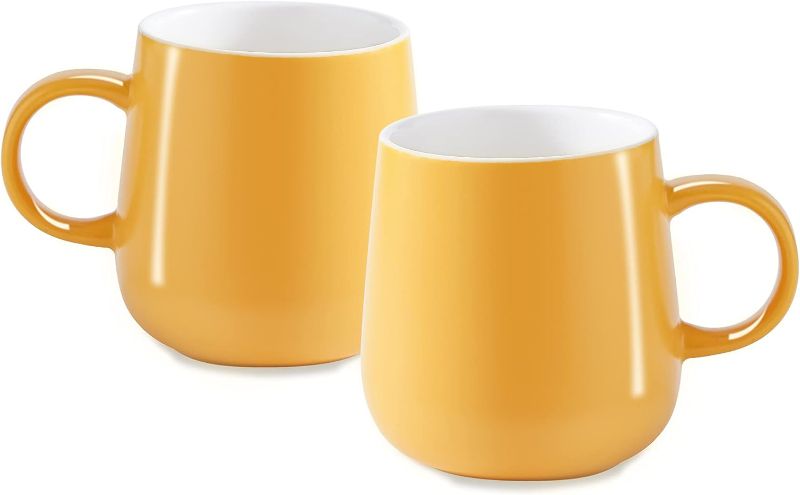 Photo 1 of T-WARE Coffee Mug, Ceramic Mug Sets, 12 Oz Coffee Mug Set, Coffee Cup for Office and Home, Set of 2, Orange 