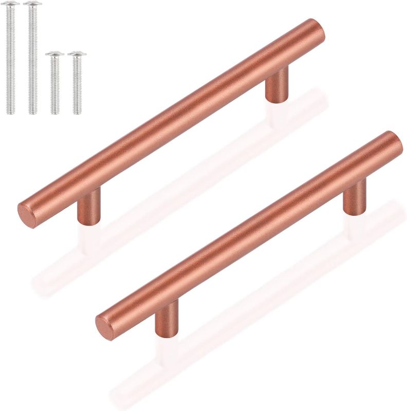 Photo 1 of Gobrico Modern T Bar Cabinet Pulls with Rose Gold Finish,Stainless Steel Furniture Drawer Handles for Kitchen & Bathroom,6-3/10"(160mm) Hole Centers,15 Pack