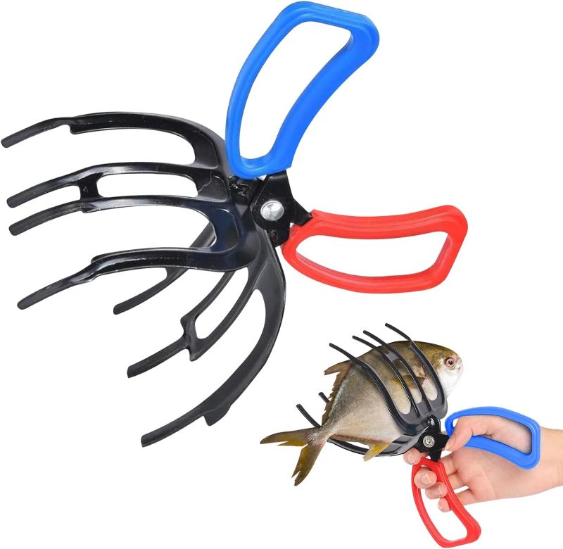 Photo 1 of 1pcs Upgrade 3 Claw Fish Gripper, 2024 New Metal Fishing Pliers Gripper Fish Control Clamp, Portable Fish Grabber?Multifunctional Three Teeth Fishing Pliers for Most Freshwater Fish Grip Tackle Holder
