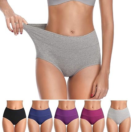 Photo 1 of ASIMOON Womens Underwear, Cotton Underwear Tummy Control Panties Soft Stretch Breathable Full Coverage Ladies Briefs 3XL