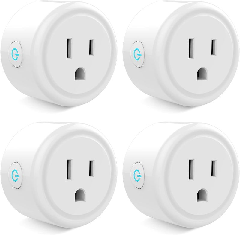 Photo 1 of GHome Smart Mini Smart Plug, WiFi Outlet Socket Works with Alexa and Google Home, Remote Control with Timer Function, Only Supports 2.4GHz Network, No Hub Required, ETL FCC Listed (4 Pack),White
