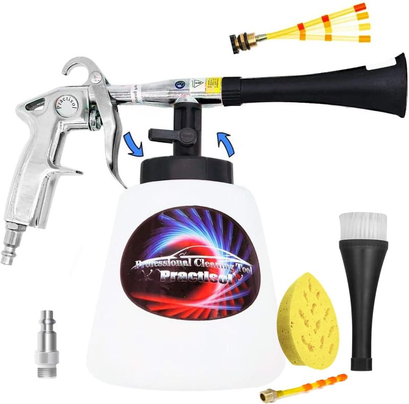 Photo 1 of Practisol Car Interior Cleaner, Auto Detail Tools Car Detailing Kit(Needs Air Compressor) High Pressure Car Cleaning Gun Car Cleaning Kit for Vehicle Upholstery Carpet Seat 