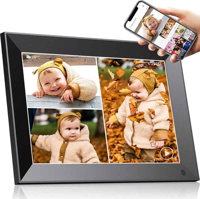 Photo 1 of Digital Photo Frame 10.1 inch, Electronic Picture Frame WiFi with APP, Smart Electric Video Photo Frame Slideshow with Email, 1280x800 IPS FHD Uploadable Digital Picture Frames Cloud Storage 