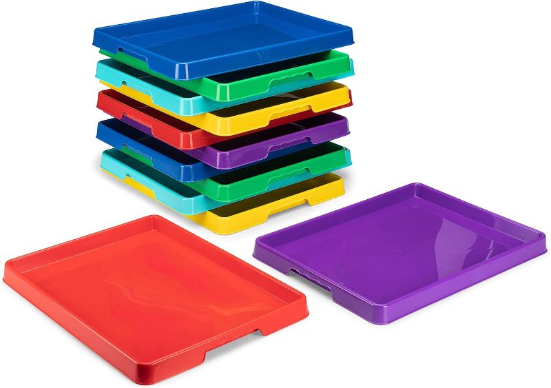 Photo 1 of Storex Sorting And Crafts Trays, 12" x 16", Assorted Colors, Pack Of 12 Trays