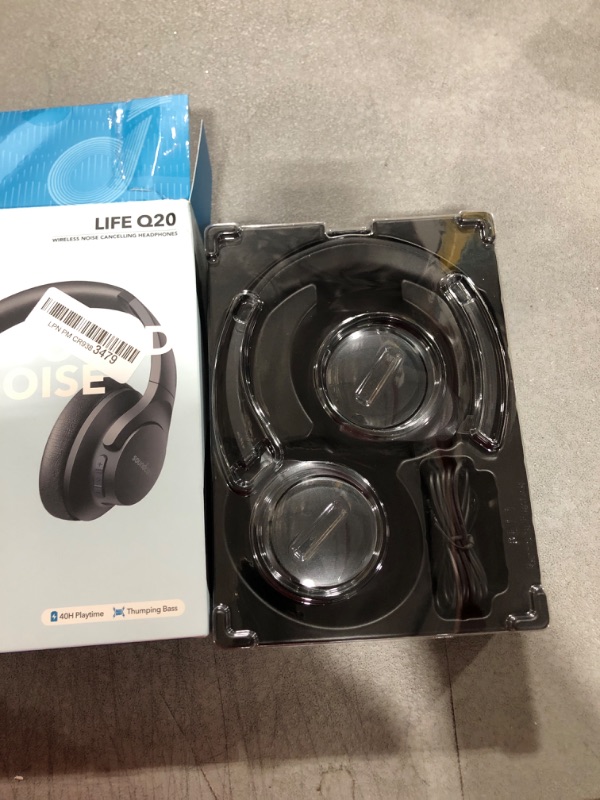 Photo 2 of Soundcore Anker Life Q20 Hybrid Active Noise Cancelling Headphones, Wireless Over Ear Bluetooth Headphones, 60H Playtime, Hi-Res Audio, Deep Bass, Memory Foam Ear Cups, for Travel, Home Office 
