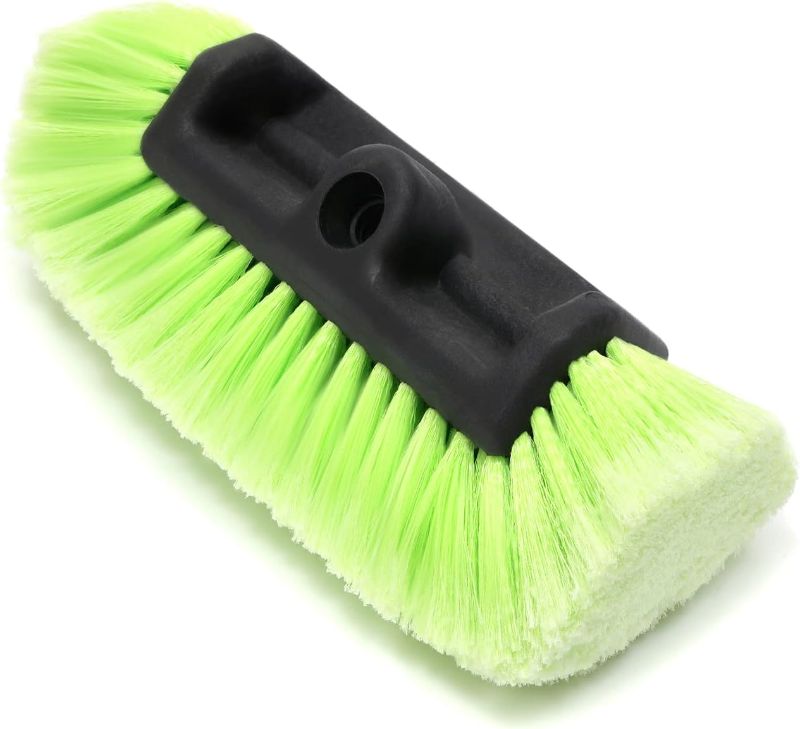 Photo 1 of 12" Car Wash Brush with Soft Bristle Auto RV Truck Boat Camper Heavy Duty Tri-Level Dip Wash Brush Car Exterior Washing Green
