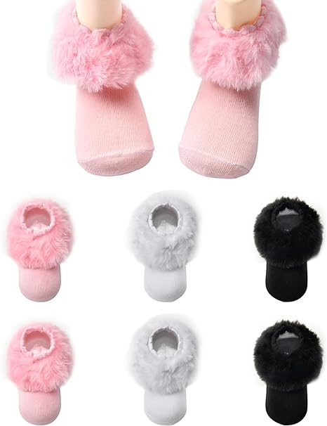Photo 1 of TONGXiNHUA 6 Pairs Tutu Fluffy Ruffle Socks for Girls, Cute Princess Solid Color Ruffle Socks for Toddler Girls/Newborn/Baby