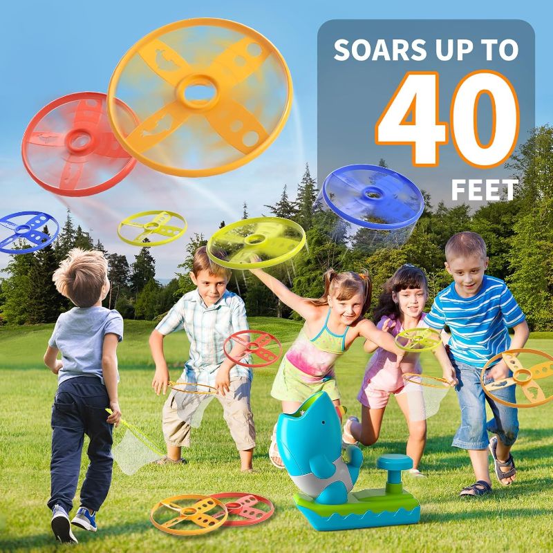 Photo 1 of Bennol Outdoor Game Toys for Kids Ages 3-5 4-8, Flying Disc Launcher Outdoor Outside Toys Gifts for 3 4 5 6 7 8 Year Old Boys Kids, Ideas Outside Outdoor Toys for Kids Toddlers Boys Ages 3-5 6-8 4-8