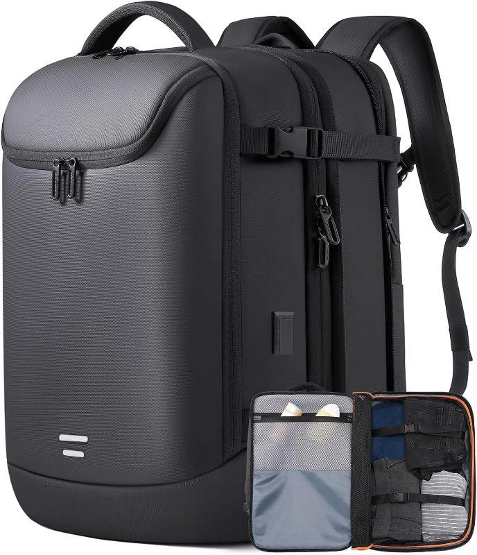 Photo 1 of Travel Carry on Backpack 50L Expandable Flight Approved Backpacks 17.3 inch Laptop and USB Charging Port bags Water Resistant Business Back Pack for Women & Men
